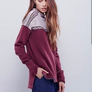 Free People “Snow Bunny” Sweater - berry comb